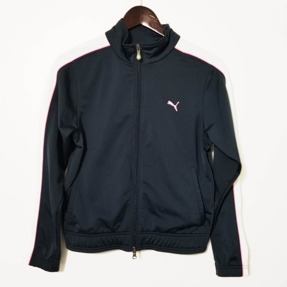 Puma Vintage Navy/Pink/White Zip Up Track Jacket